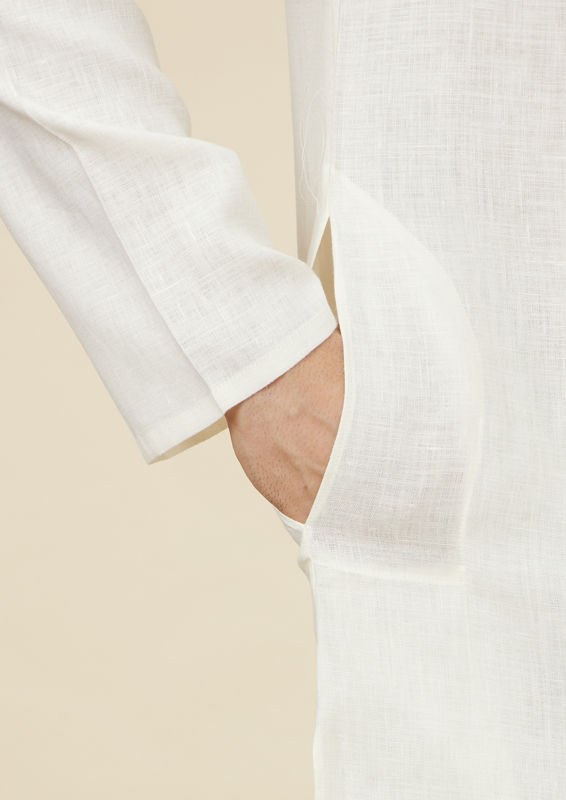 Twamev Men Cream Connection Kurta Set