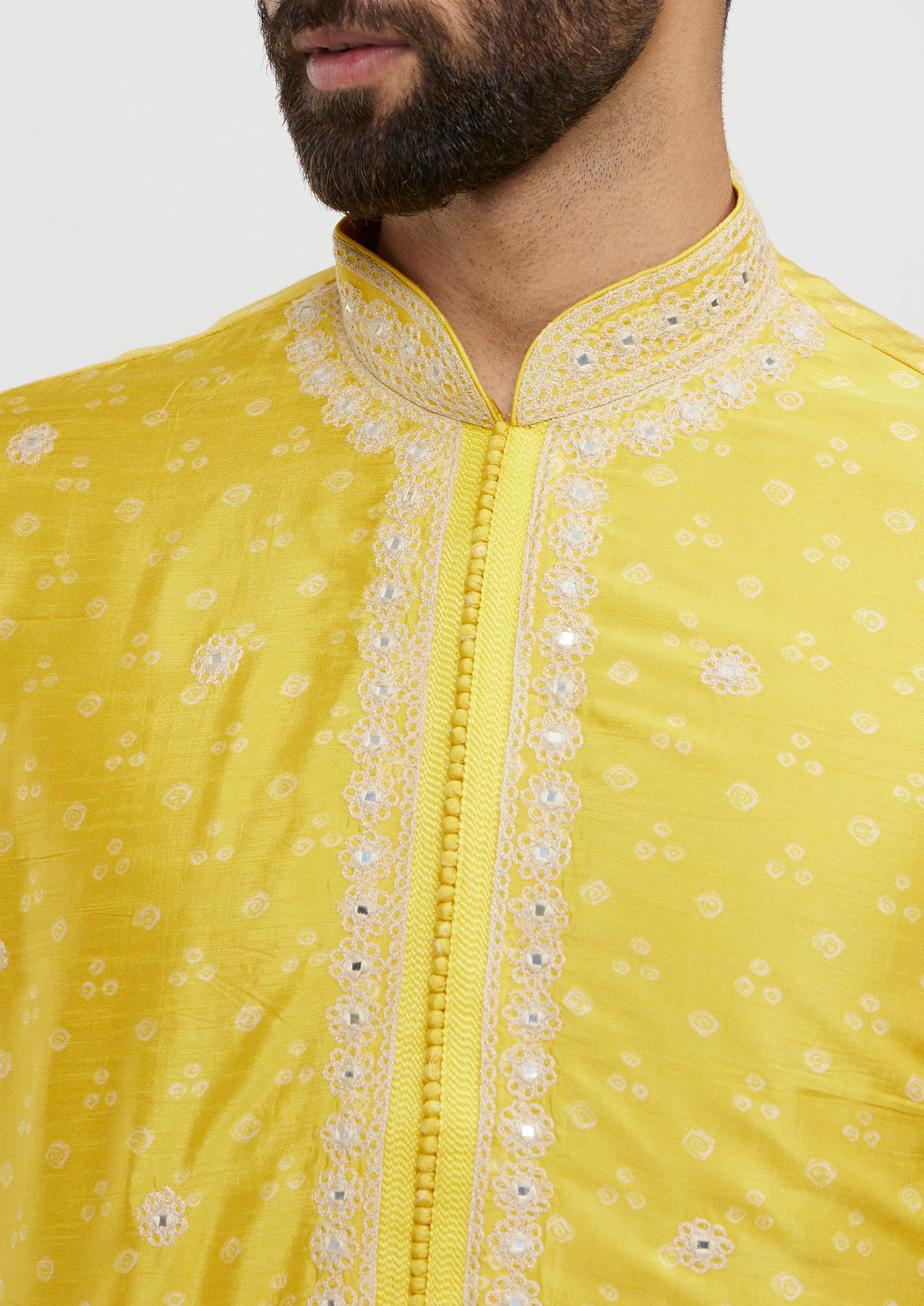 Twamev Men Radiant Mustard Kurta Pajama Set