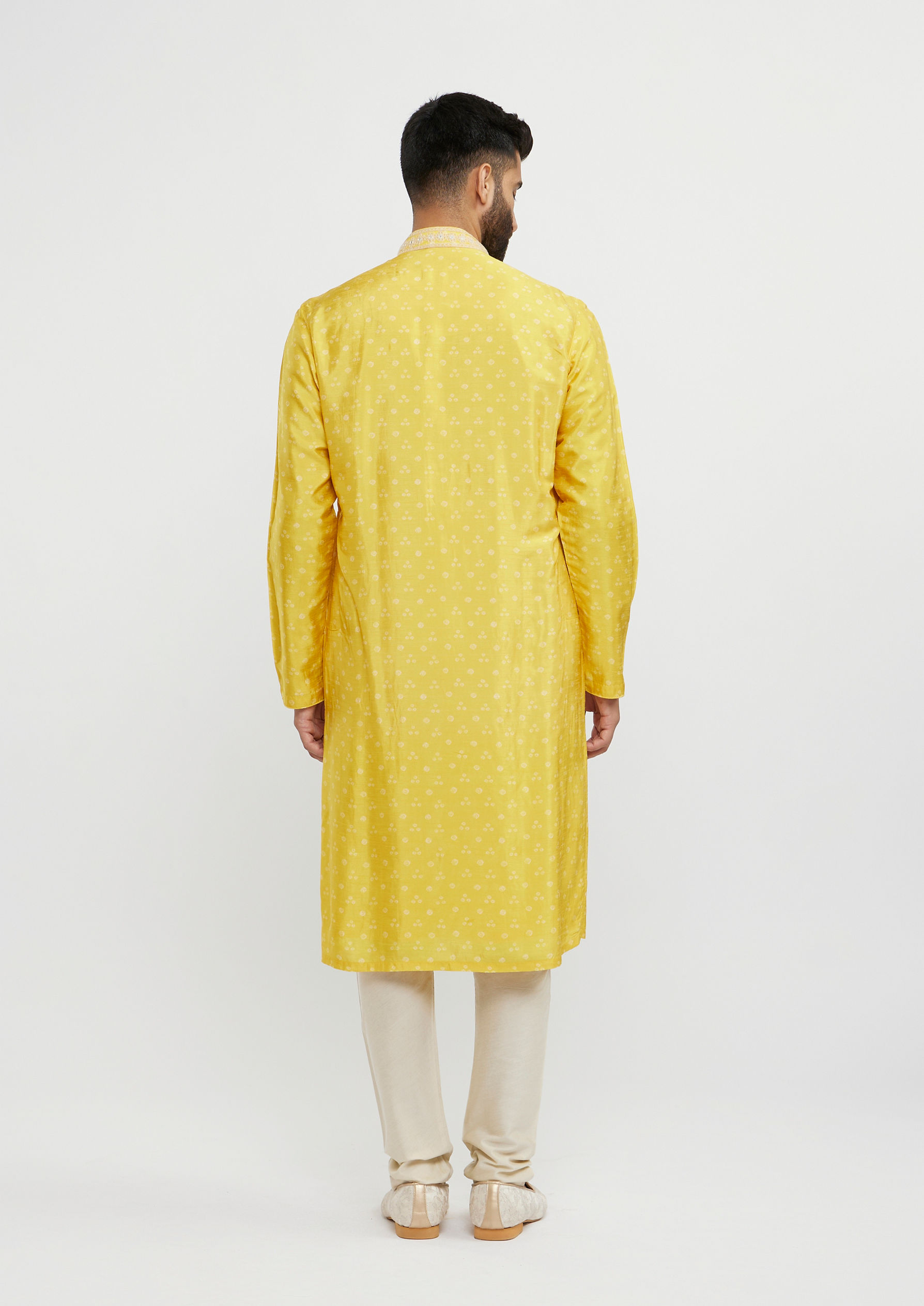 Twamev Men Radiant Mustard Kurta Pajama Set