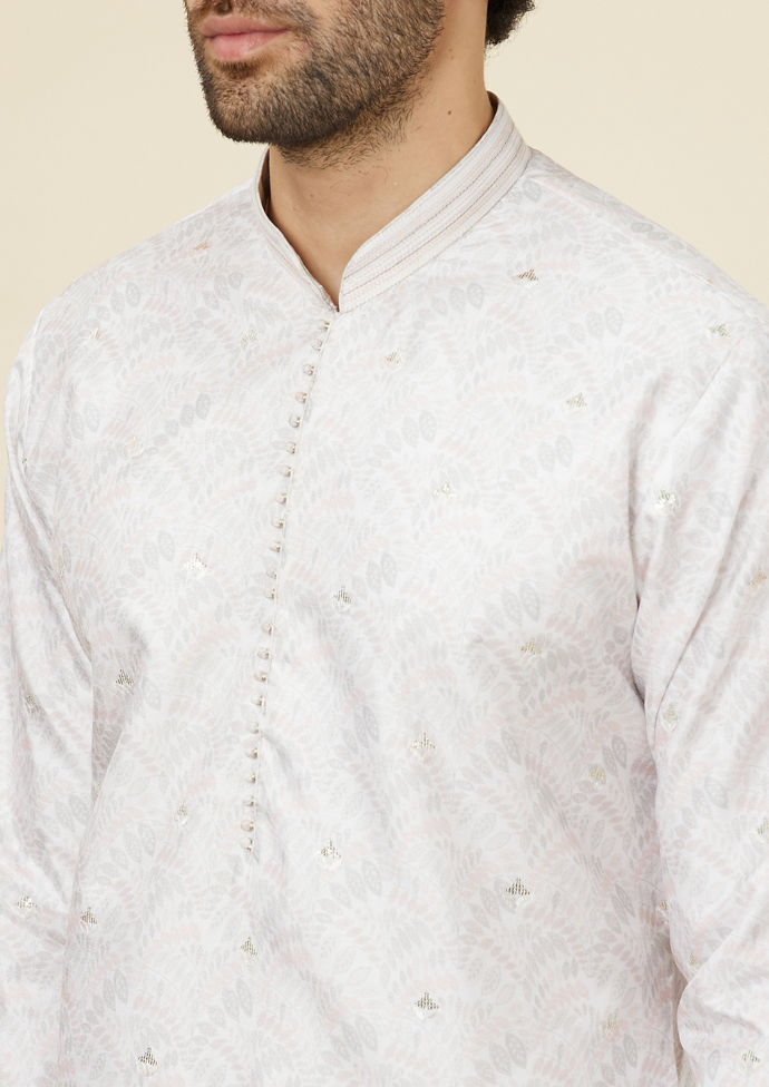 Twamev Men Charming Cream Kurta Set