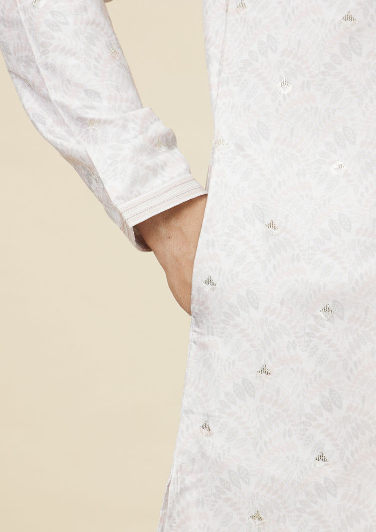 Twamev Men Charming Cream Kurta Set