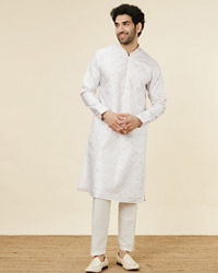 Twamev Men Charming Cream Kurta Set