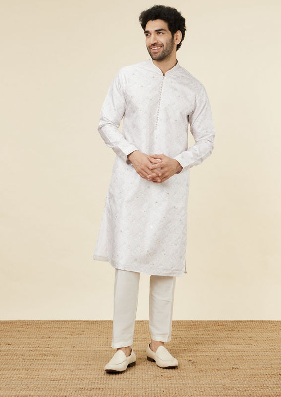 Twamev Men Charming Cream Kurta Set