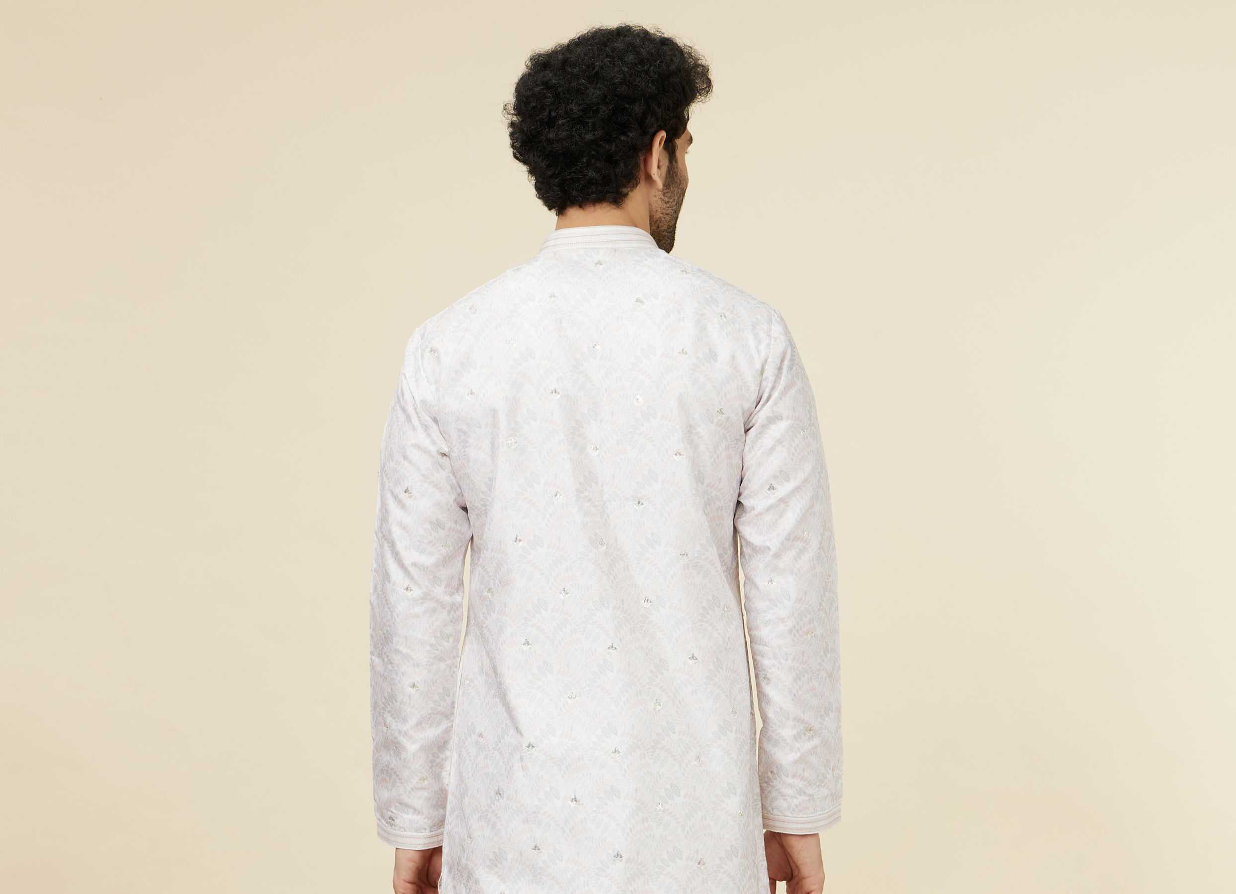 Twamev Men Charming Cream Kurta Set