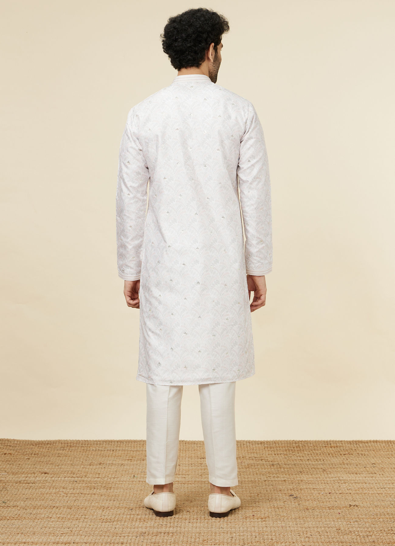 Twamev Men Charming Cream Kurta Set