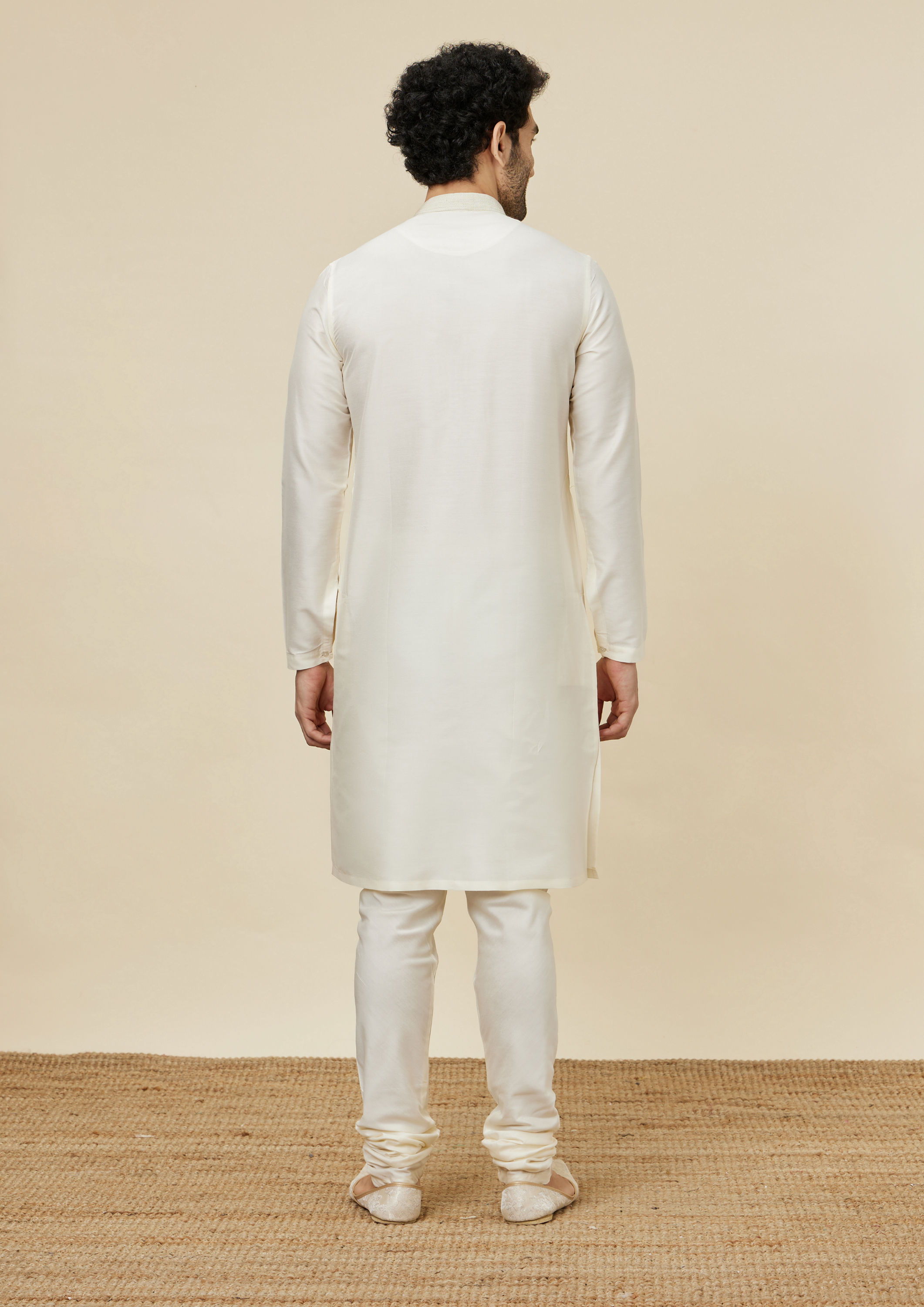 Twamev Men Charismatic Cream Kurta Set