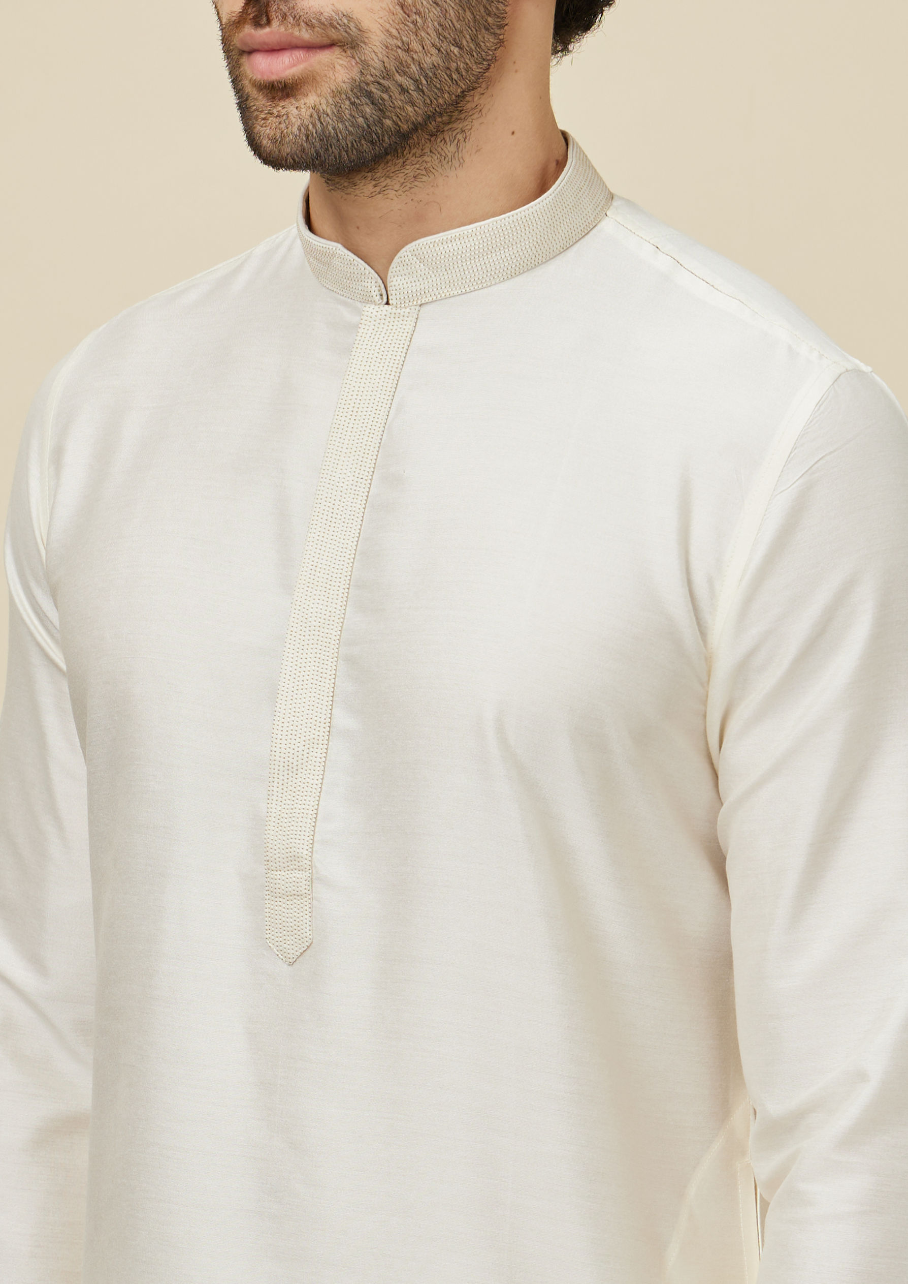 Twamev Men Charismatic Cream Kurta Set