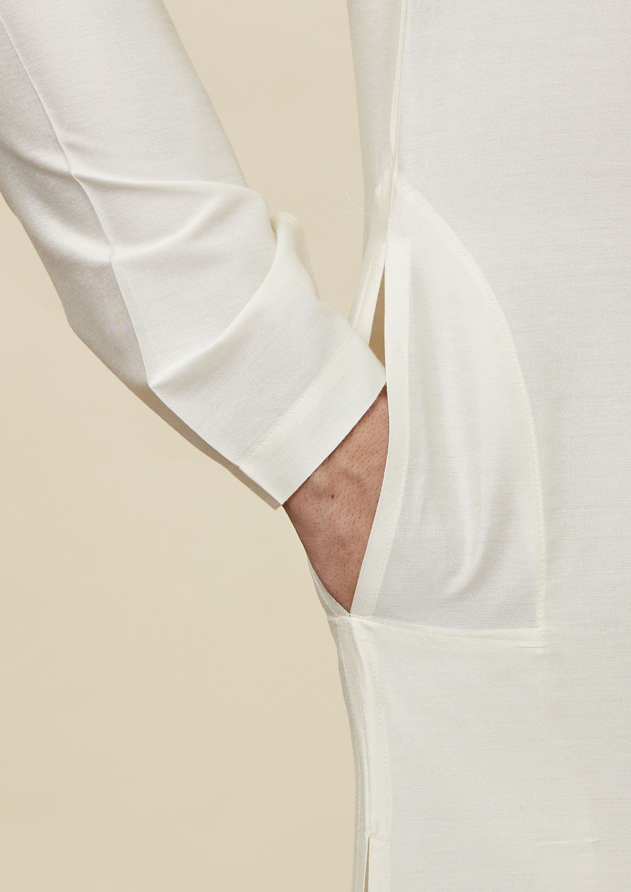 Twamev Men Charismatic Cream Kurta Set