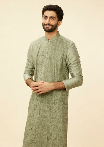 alt message - Twamev Men Emerald Elegance Kurta Pajama image number 0