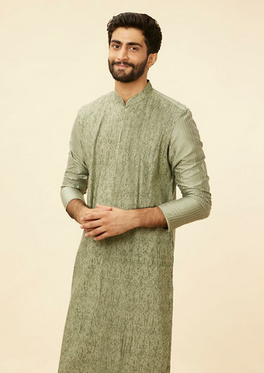 alt message - Twamev Men Emerald Elegance Kurta Pajama image number 0