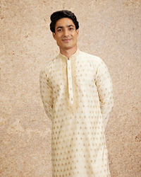 Twamev Men Embroidered Cream Opulence Kurta Pajama