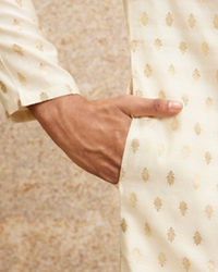Twamev Men Embroidered Cream Opulence Kurta Pajama