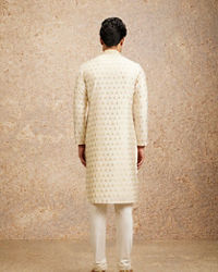 Twamev Men Embroidered Cream Opulence Kurta Pajama
