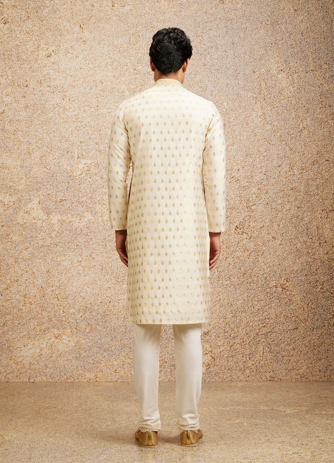 Twamev Men Embroidered Cream Opulence Kurta Pajama