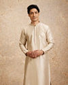 Beige Embellished Kurta Pajama