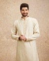 Peach Zari Embroidered Kurta Pajama