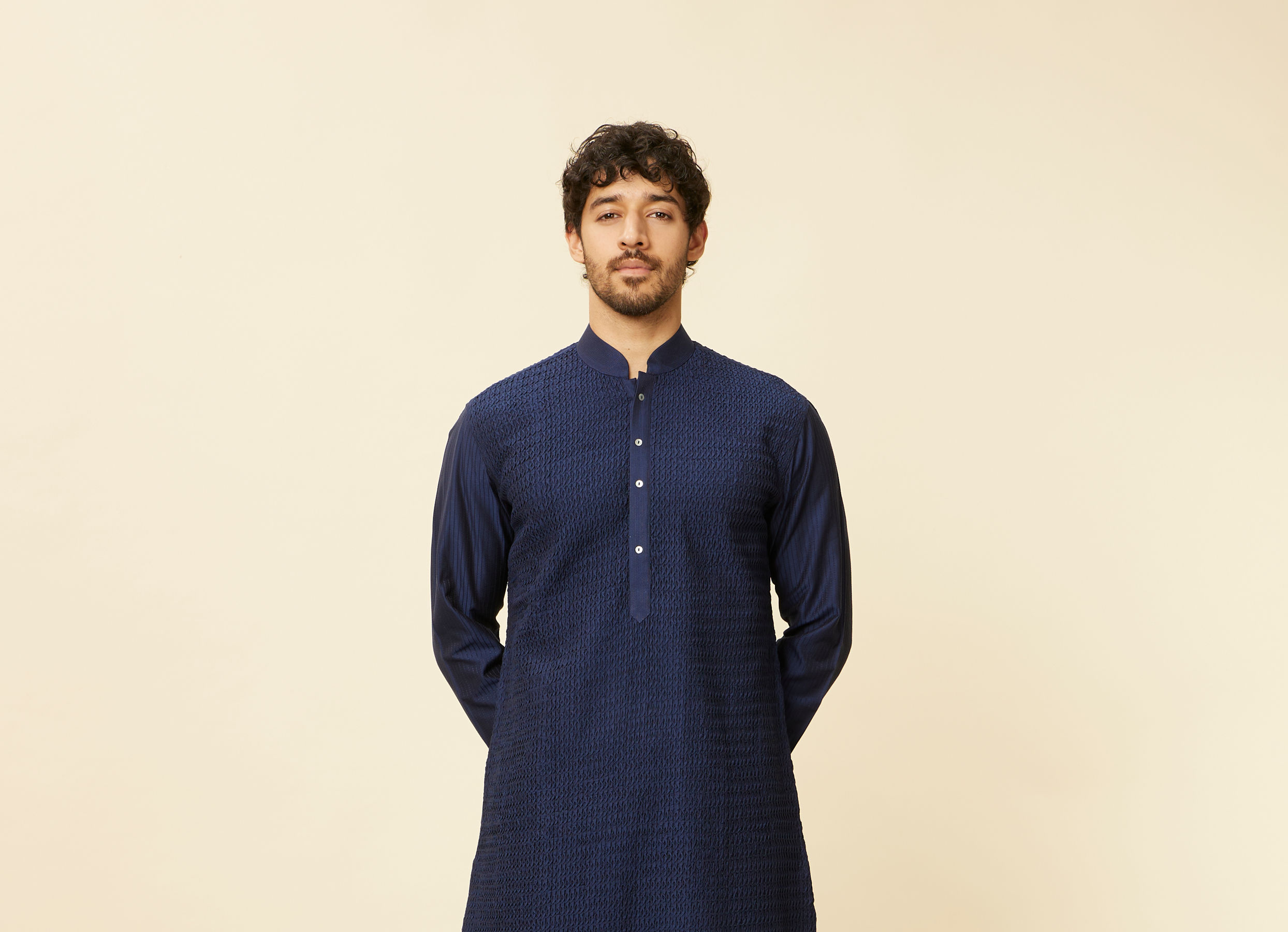 Twamev Men Dark Blue Stylish Kurta Pajama
