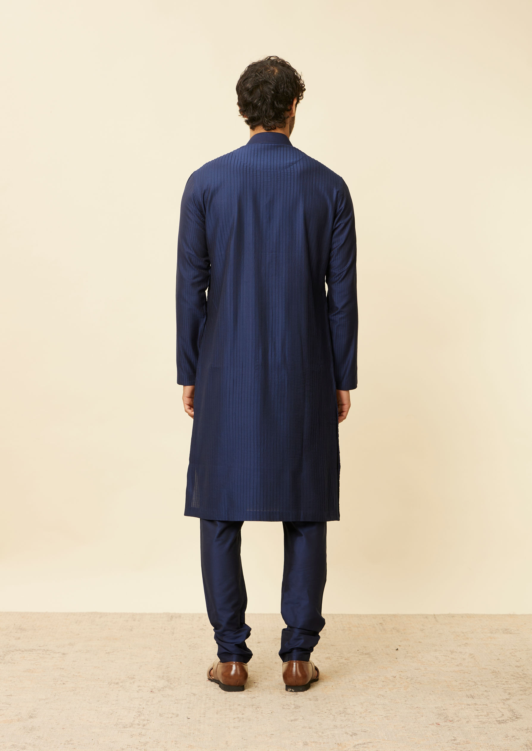 Twamev Men Dark Blue Stylish Kurta Pajama
