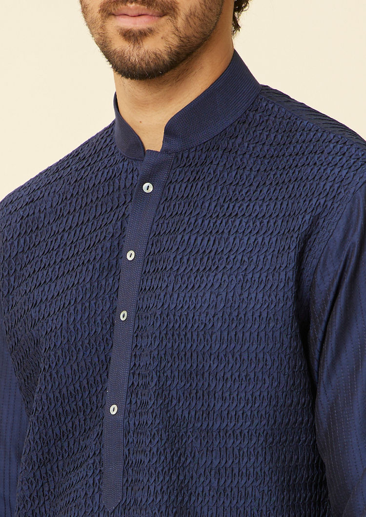 Twamev Men Dark Blue Stylish Kurta Pajama