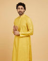 Mustard Viscose Pintuck Kurta Set