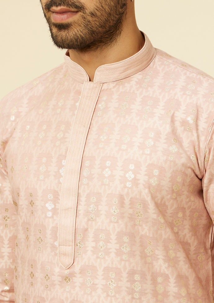 Twamev Men Dusty Pink Kurta Set