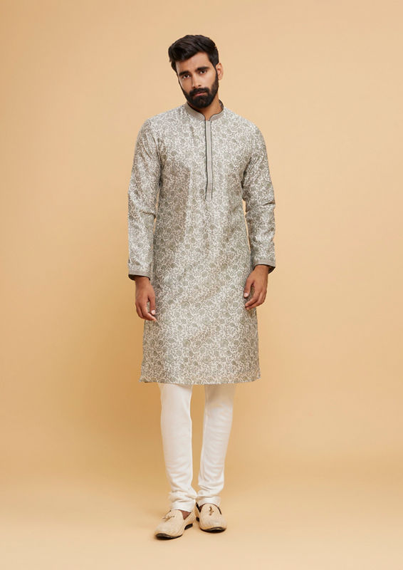 Twamev Men Pista Green Enchantment Kurta Pajama