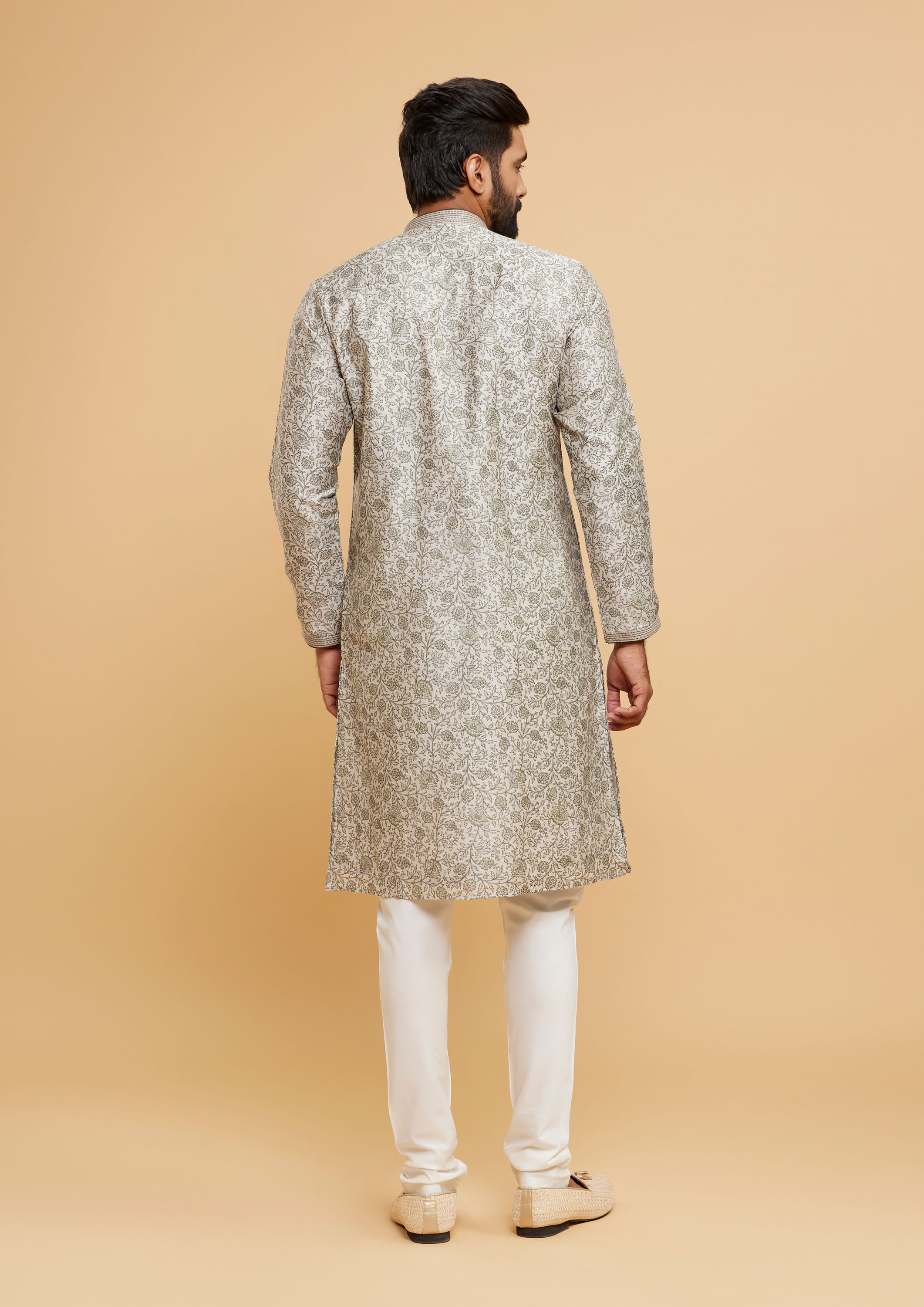 Twamev Men Pista Green Enchantment Kurta Pajama