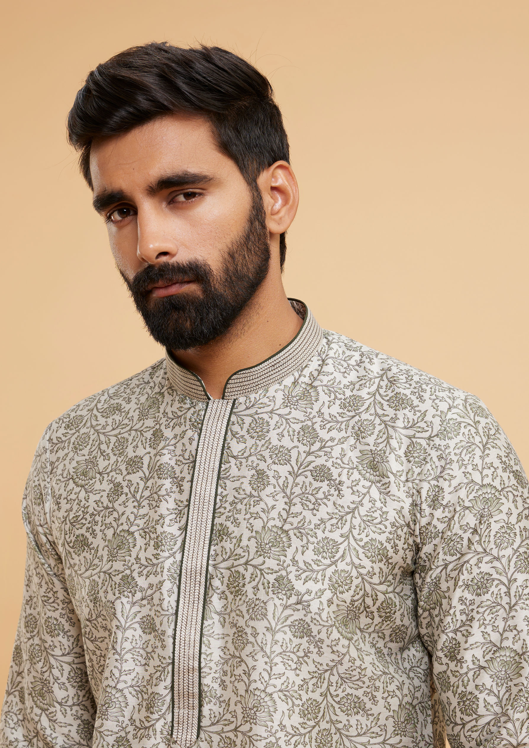 Twamev Men Pista Green Enchantment Kurta Pajama