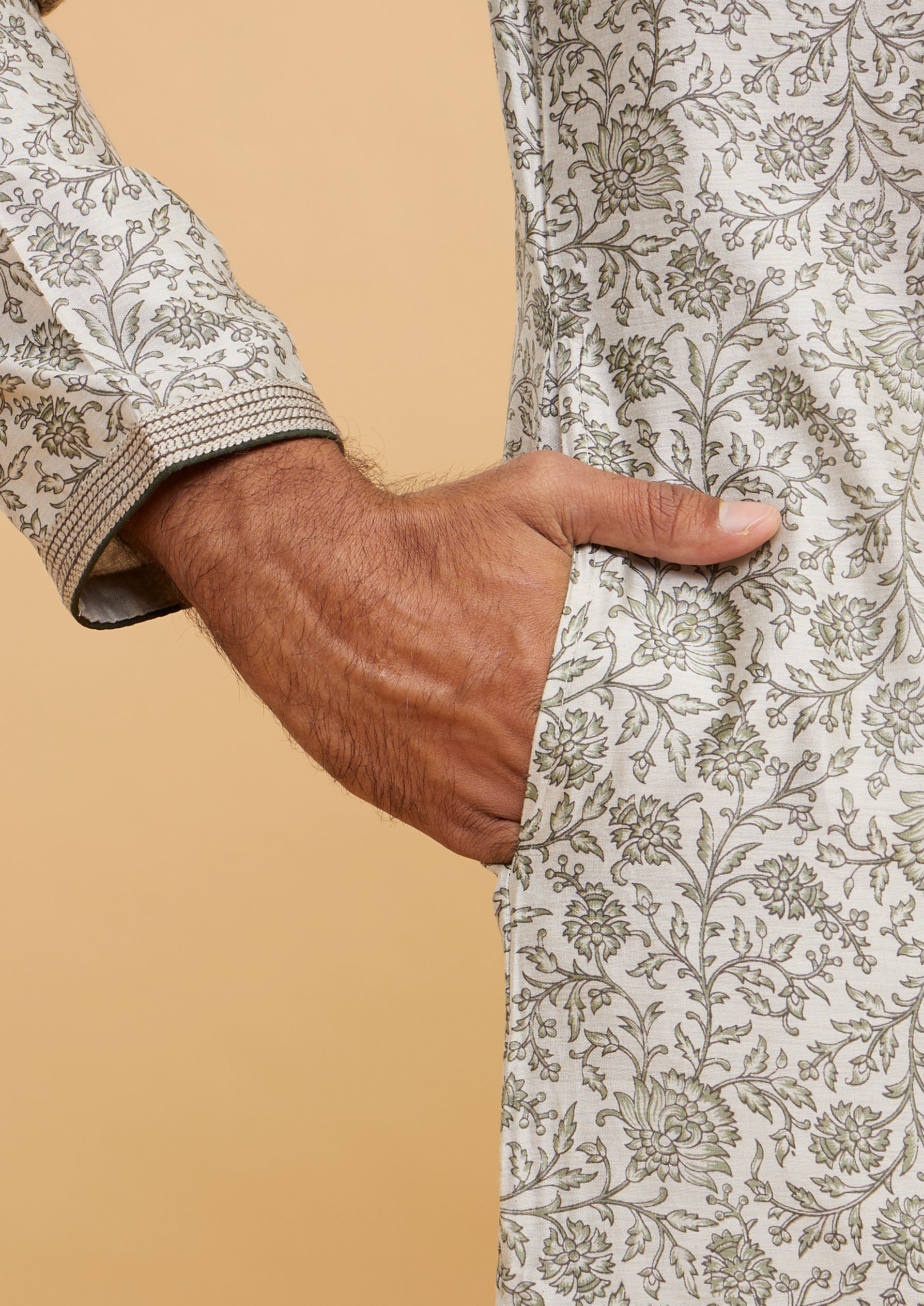 Twamev Men Pista Green Enchantment Kurta Pajama
