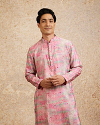 Twamev Men Pink Splendor Embellished Kurta Pajama