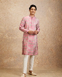 Twamev Men Pink Splendor Embellished Kurta Pajama