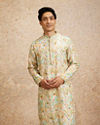 Beige Multicoloured Chevron Patterned Kurta Set