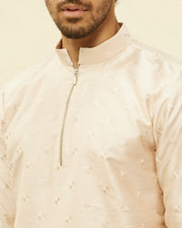 Twamev Men Peach Sequin Radiance Kurta Set