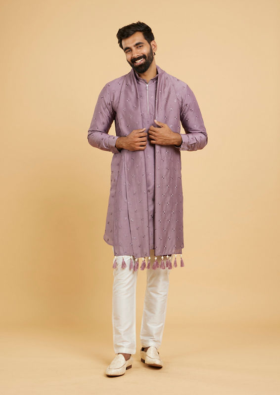 Twamev Men Twilight Teal Delight Kurta Pajama image number 2