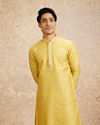 Mustard Yellow Jaal Patterned Kurta Set