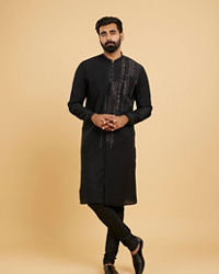 Twamev Men Black Splendour Kurta Pajama
