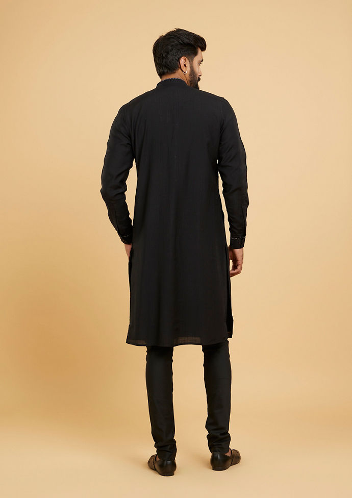 Twamev Men Black Splendour Kurta Pajama