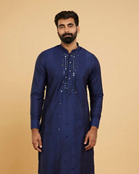 Twamev Men Elegant Dark Blue Kurta Pajama