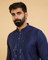 Twamev Men Elegant Dark Blue Kurta Pajama