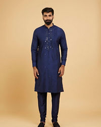 Twamev Men Elegant Dark Blue Kurta Pajama