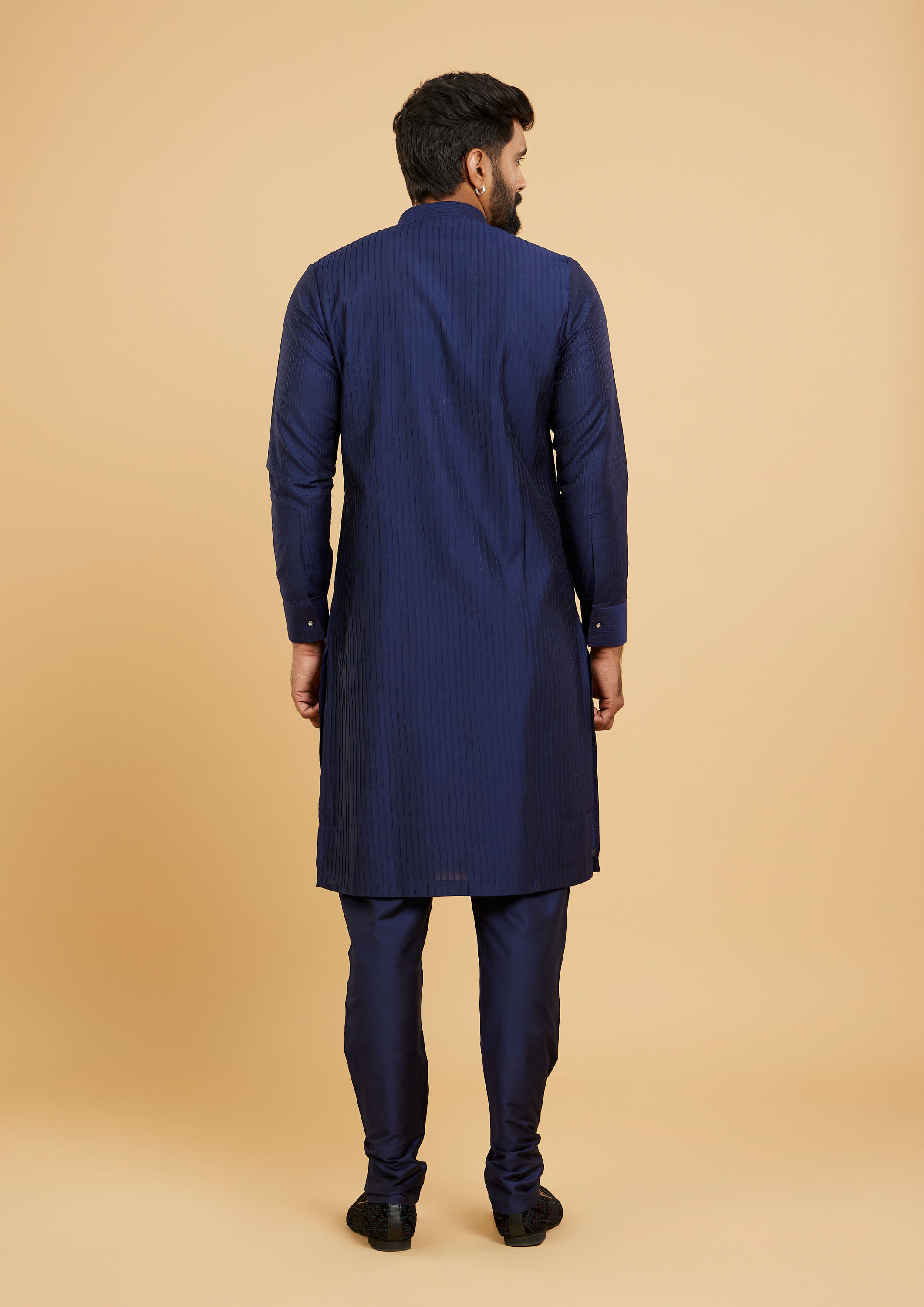 Twamev Men Elegant Dark Blue Kurta Pajama