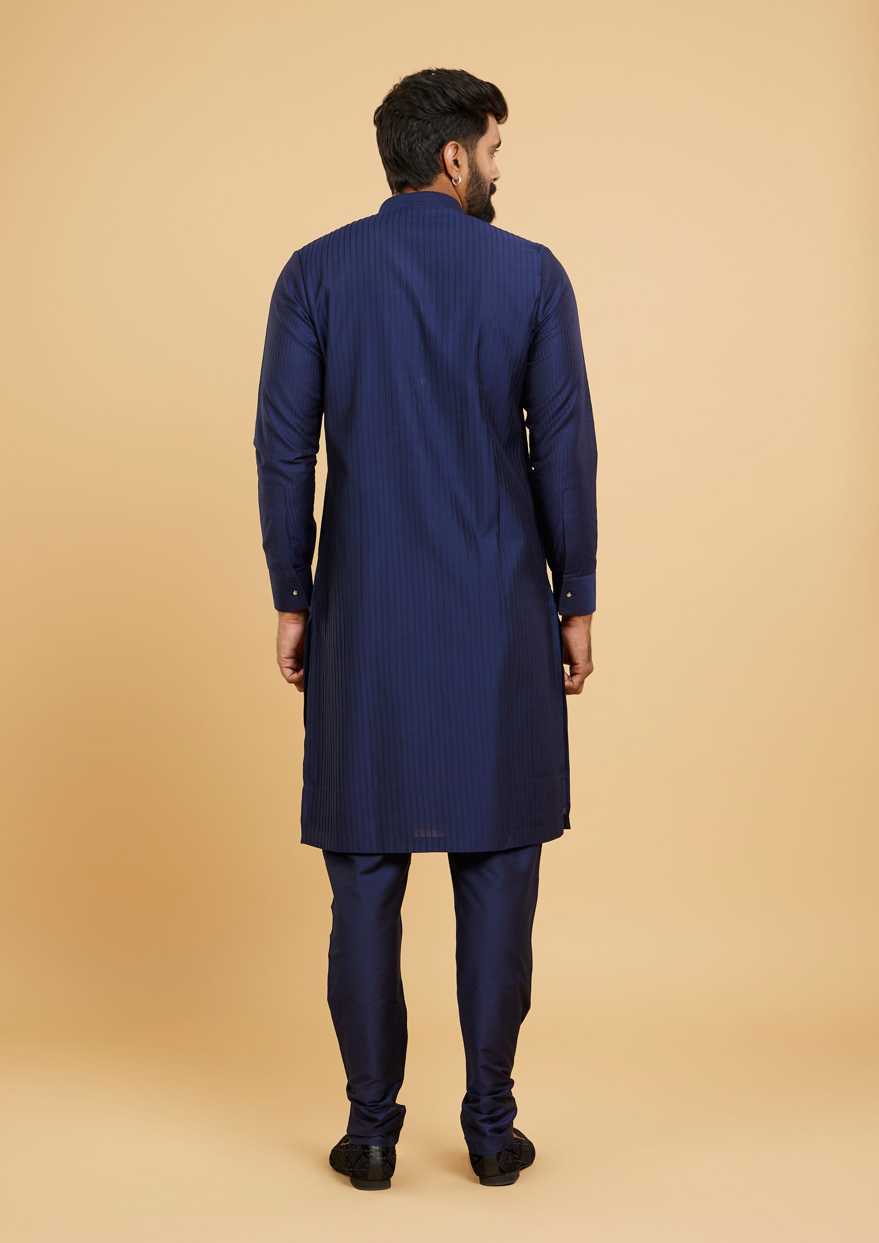 Twamev Men Elegant Dark Blue Kurta Pajama