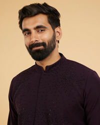Twamev Men Radiant Wine Kurta Pajama