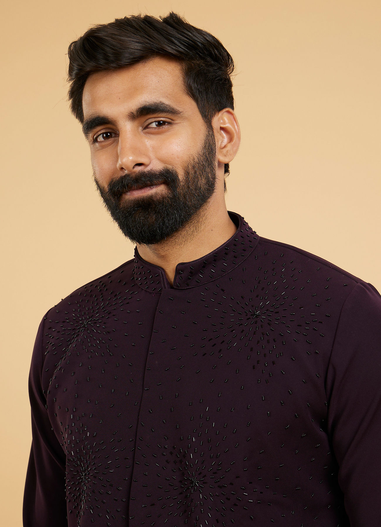 Twamev Men Radiant Wine Kurta Pajama
