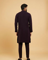 Twamev Men Radiant Wine Kurta Pajama