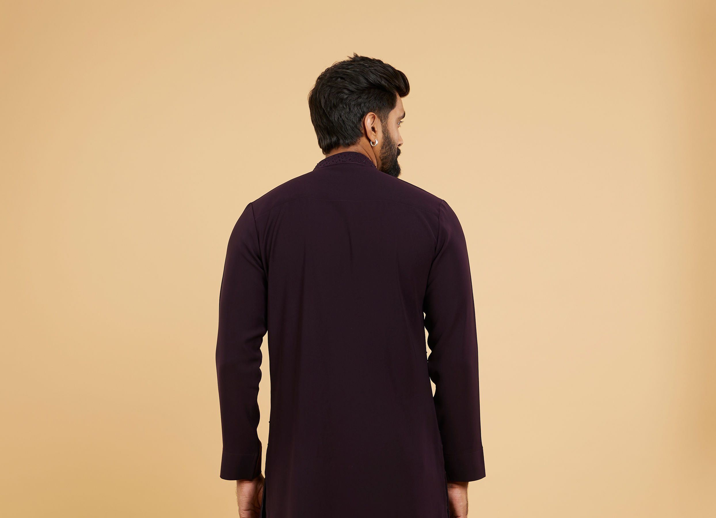 Twamev Men Radiant Wine Kurta Pajama