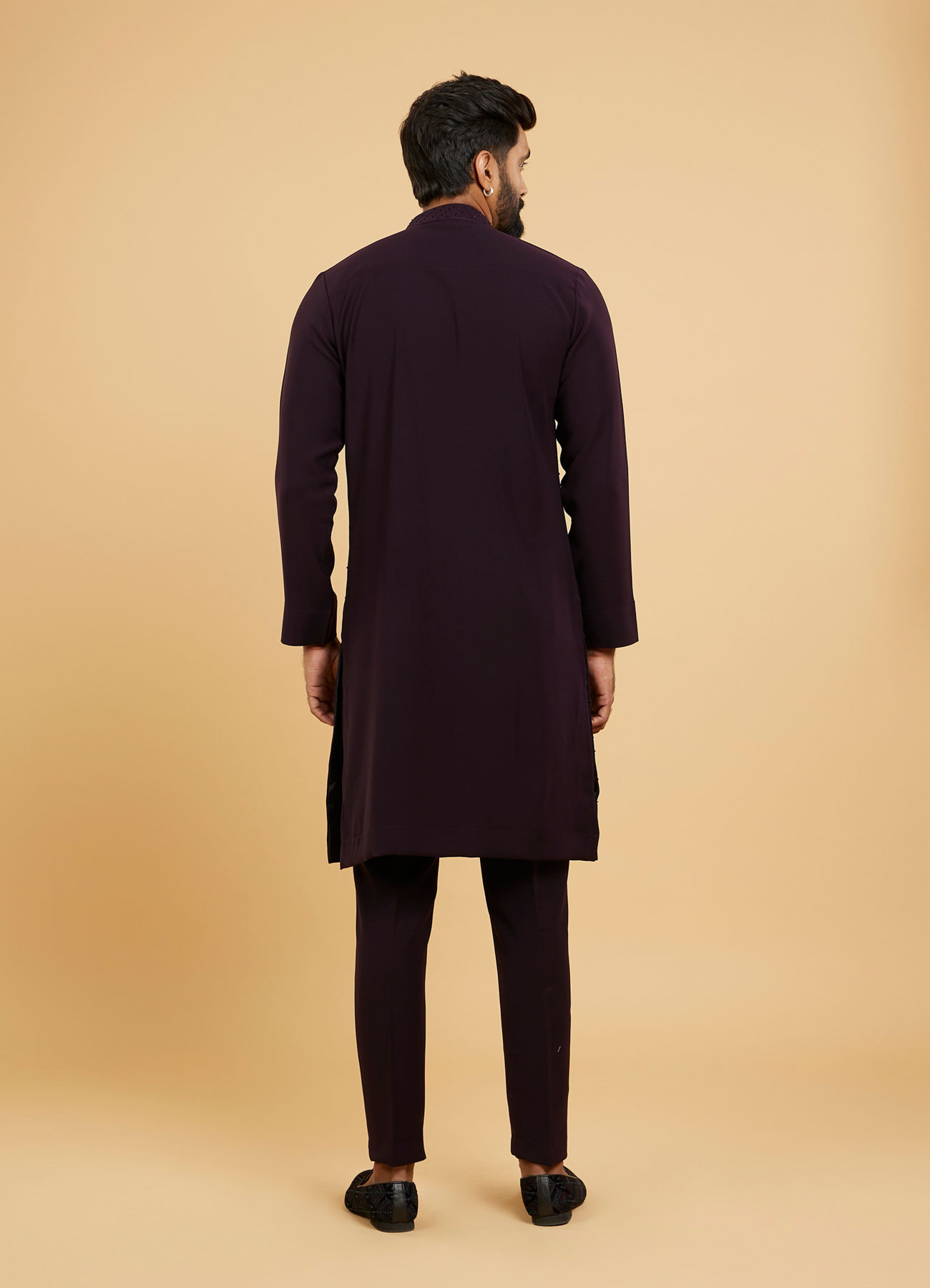 Twamev Men Radiant Wine Kurta Pajama