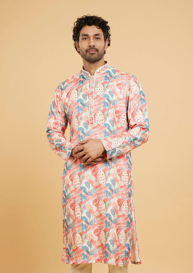 Twamev Men Exquisite Coral Kurta Pajama