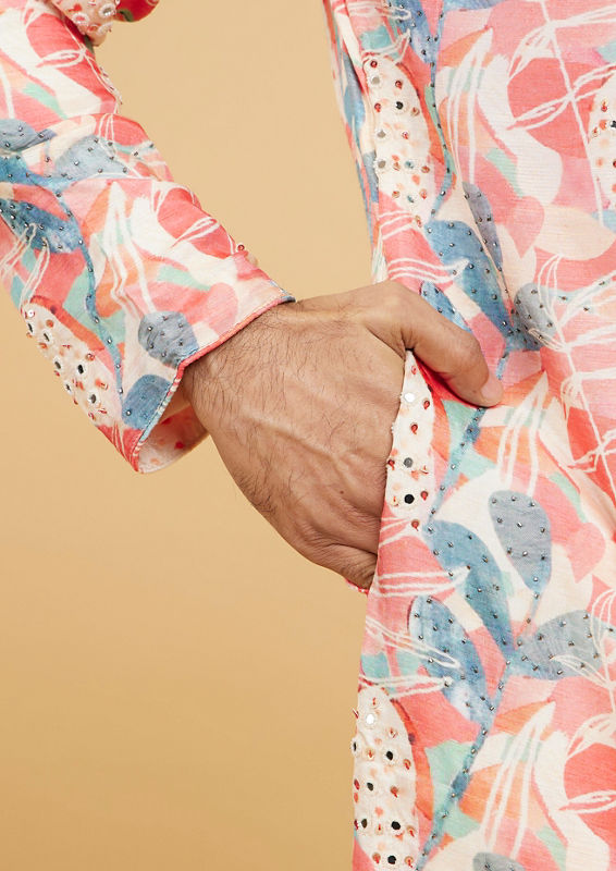 Twamev Men Exquisite Coral Kurta Pajama
