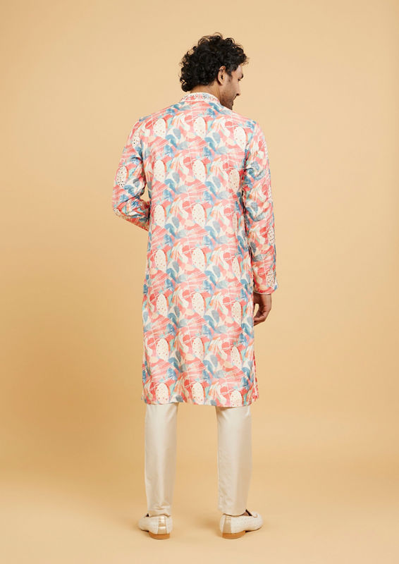 Twamev Men Exquisite Coral Kurta Pajama